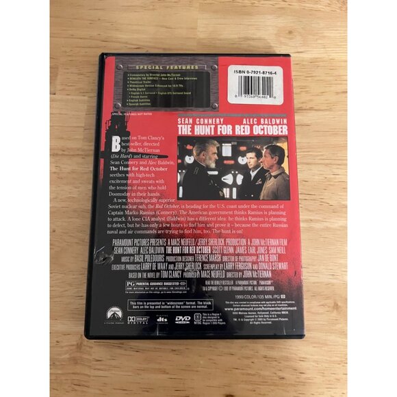 The Hunt For Red October 1990 DVD Special Collectors Edition Sean Connery Pre-Ow - Picture 2 of 5